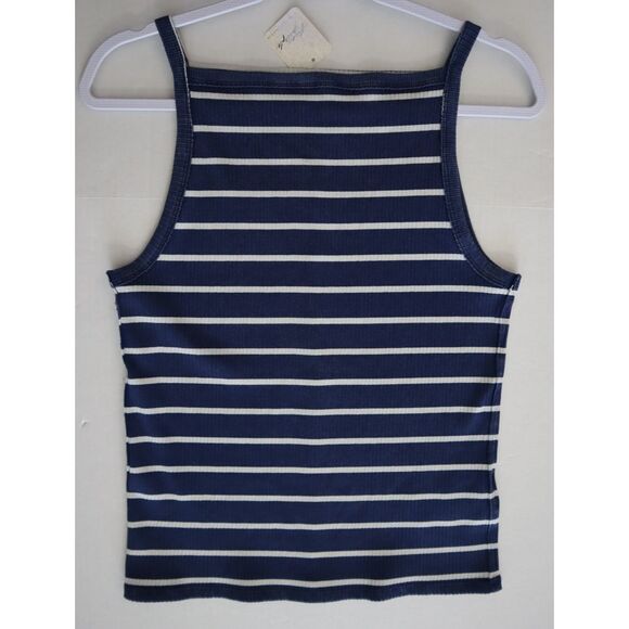 We The Free x Free People OB2223527 Women Sz L Navy Combo Mia Tank-Yd Stripe Top - Picture 9 of 12